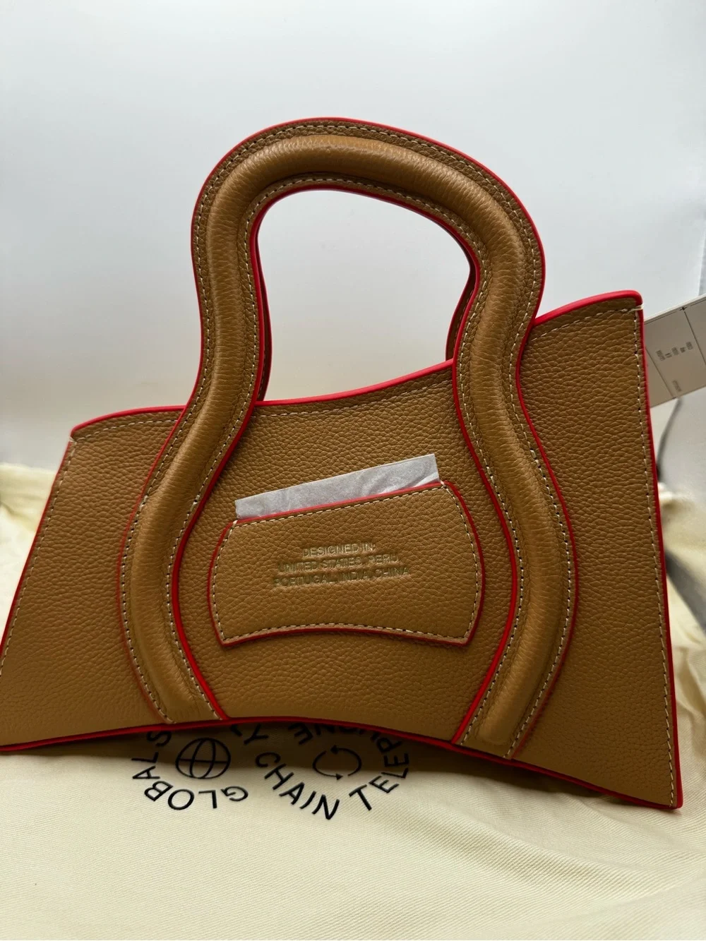 MSCHF Global Supply Chain Telephone GSCT Handbag Fawn Tan Red NWT